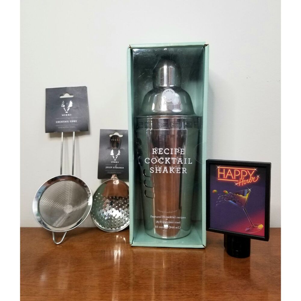 New Martha Stewart Cocktail Shaker & Accessories
